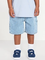 Printed Baggy Carpenter Jean Shorts for Toddler Boys