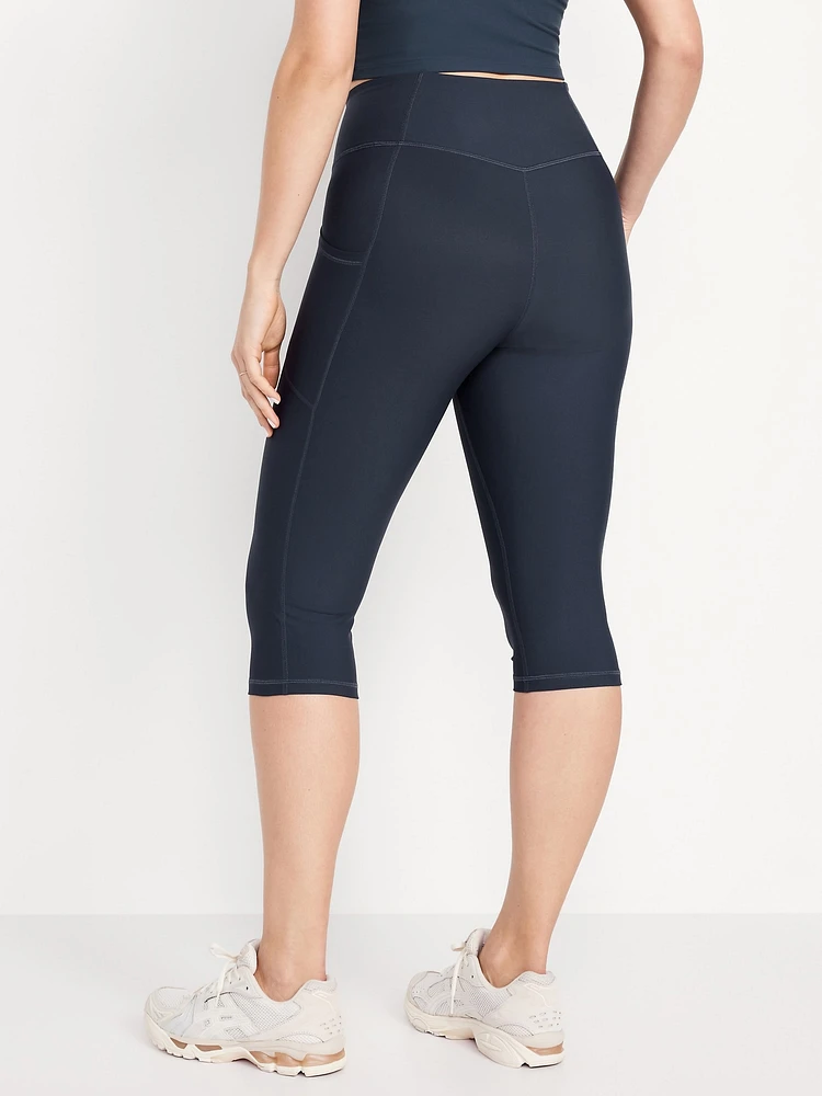High-Waisted PowerSoft Capri Pocket Leggings
