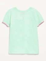 Softest Stitch-Trim Pocket T-Shirt for Girls