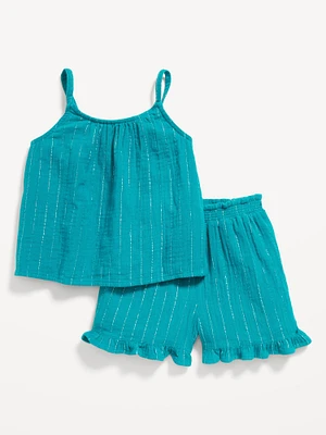 Sleeveless Top and Shorts Set for Toddler Girls