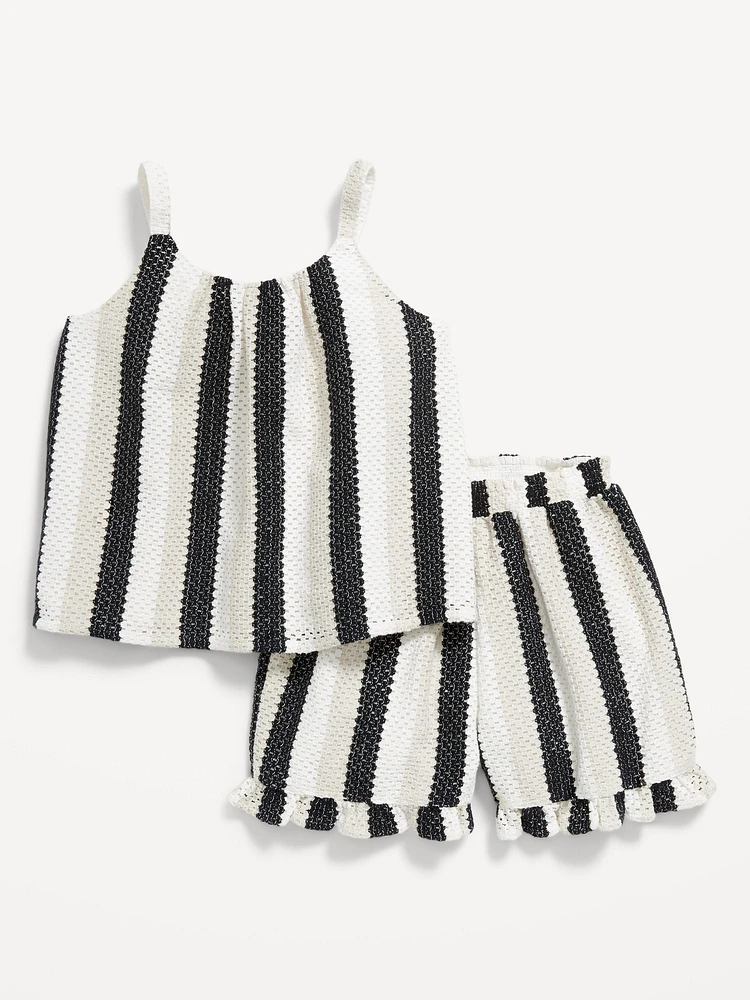 Sleeveless Top and Shorts Set for Toddler Girls