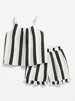 Sleeveless Top and Shorts Set for Toddler Girls