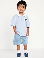 Printed Baggy Carpenter Jean Shorts for Toddler Boys