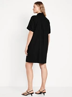 Linen-Blend Shirt Dress
