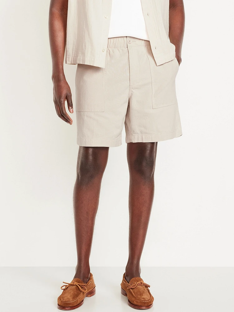 Crepe Workwear Shorts -- 7-inch inseam