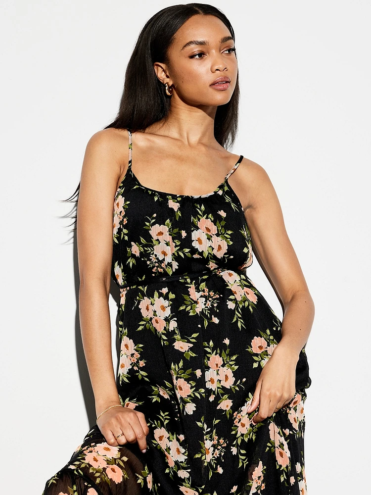 The Occasion by Old Navy Waist-Defined Chiffon Maxi Dress