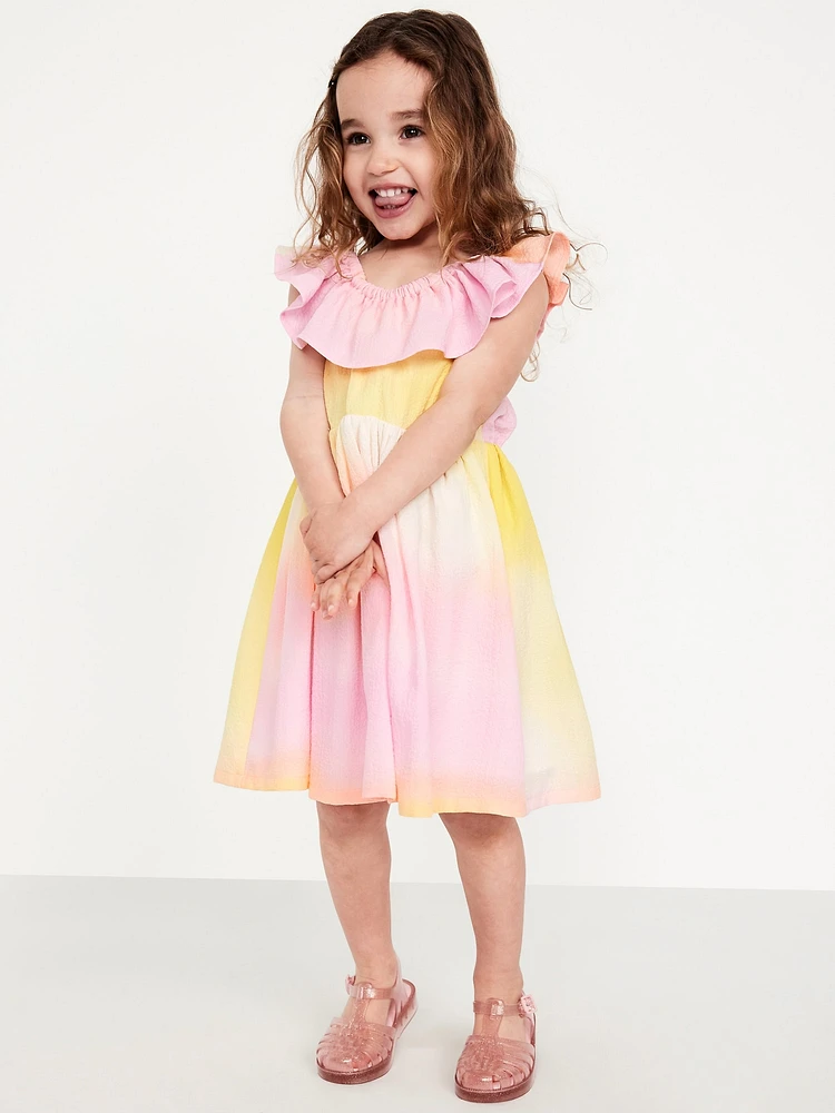 Sleeveless Ruffled Fit and Flare Dress for Toddler Girls