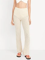 High-Waisted Crochet Flare Pants