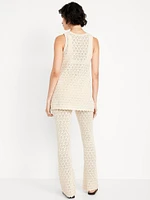 High-Waisted Crochet Flare Pants