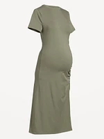 Robe froncée à manches courtes de maternité
