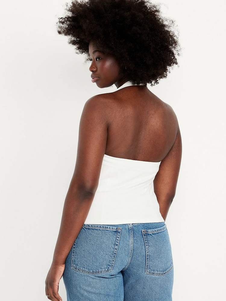 Double-Layer Halter Top
