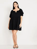 Pleated Mini Swing Dress