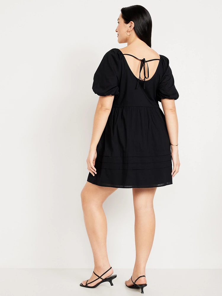 Pleated Mini Swing Dress