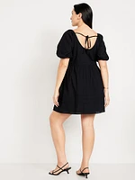 Pleated Mini Swing Dress