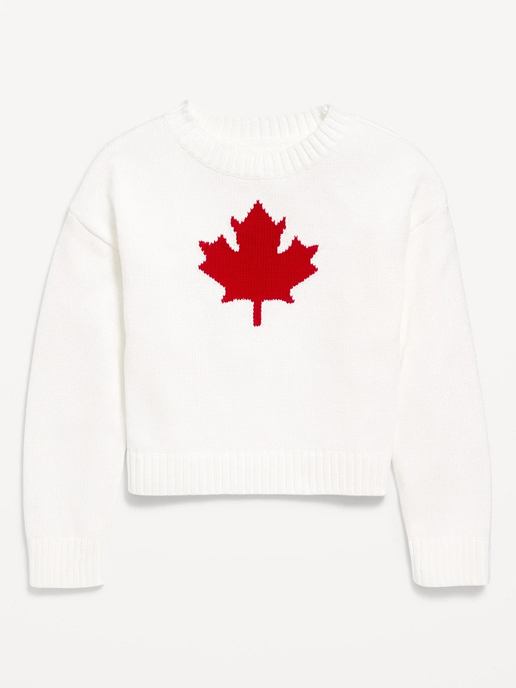 Long-Sleeve Graphic Sweater for Girls