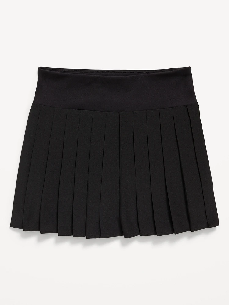 High-Waisted Pleated Performance Skort for Girls