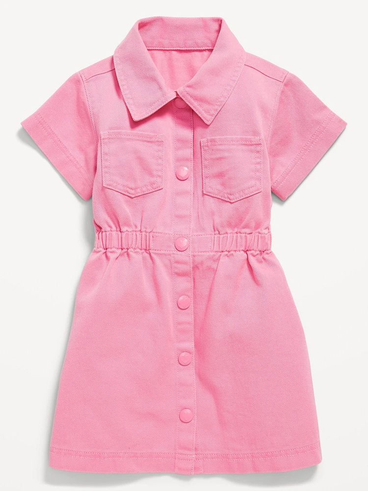 Short-Sleeve Cinched-Waist Dress for Toddler Girls