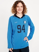 Oversized Long-Sleeve Collared Performance Top for Boys