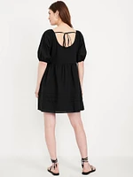 Pleated Mini Swing Dress