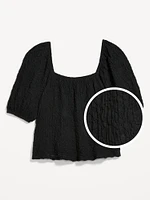 Puff-Sleeve Lace Top