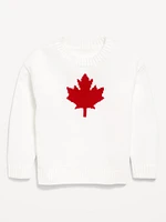 Long-Sleeve Flag-Graphic Sweater for Toddler Girls