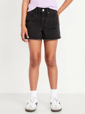 High-Waisted Frayed-Hem Jean Shorts for Girls