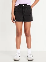 High-Waisted Frayed-Hem Jean Shorts for Girls