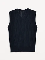 Open-Stitch Sweater Vest