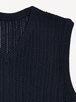 Open-Stitch Sweater Vest