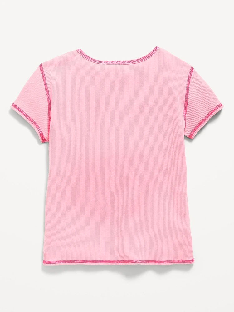 Polly Pocket™ Fitted Ribbed Graphic T-Shirt for Girls