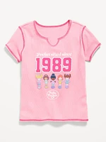 Polly Pocket™ Fitted Ribbed Graphic T-Shirt for Girls