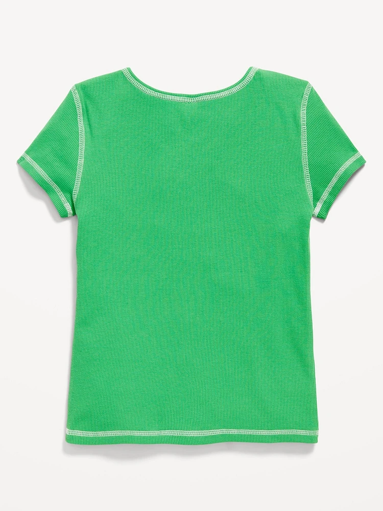 Hello Kitty® Fitted Ribbed Graphic T-Shirt for Girls