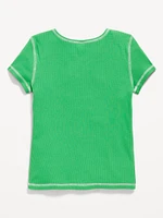 Hello Kitty® Fitted Ribbed Graphic T-Shirt for Girls