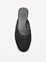 Faux-Leather Woven Mule for Women