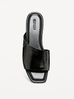 Faux-Leather Slide Sandals for Women