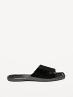 Faux-Leather Slide Sandals for Women