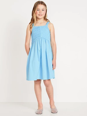 Fit & Flare Sleeveless Smocked Dress for Girls