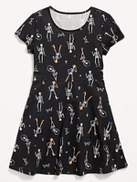 Short-Sleeve Fit and Flare Dress for Girls