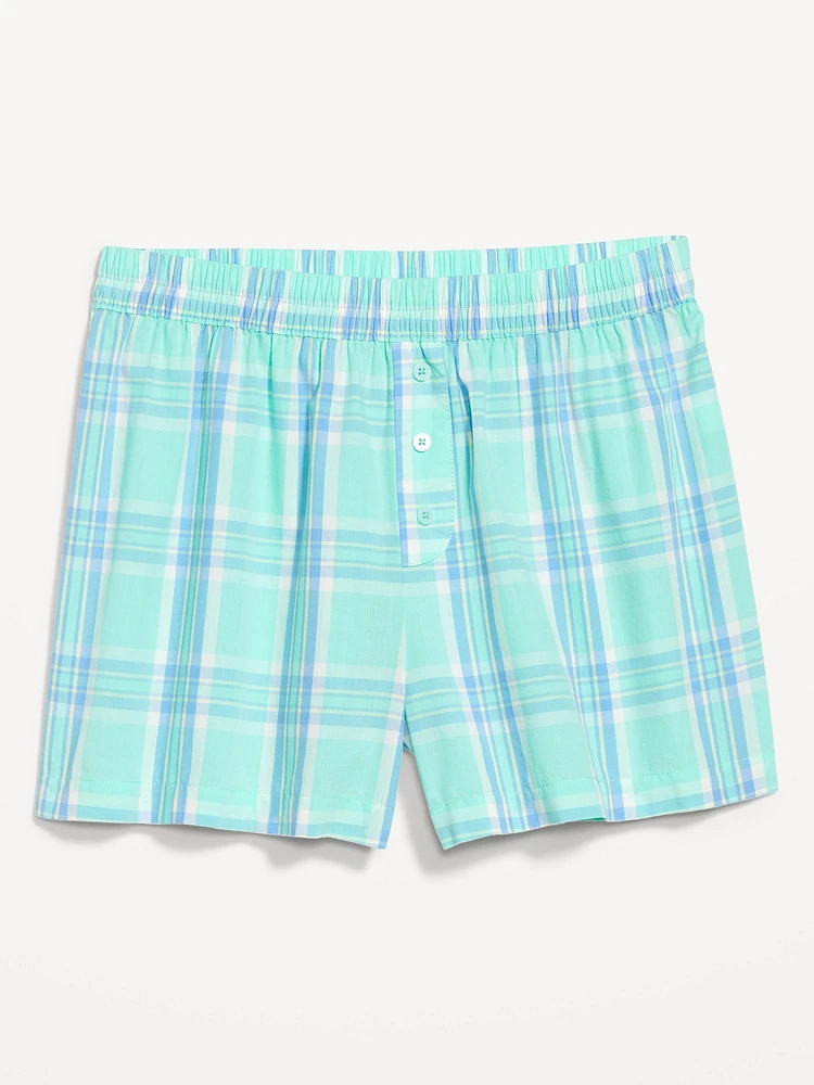 Poplin Boxer Pajama Shorts