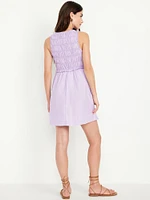Fit & Flare Smocked Bodice Mini Dress