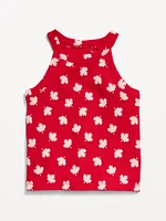 Fitted Ribbed Halter Tank Top for Toddler Girls