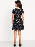 Short-Sleeve Fit and Flare Dress for Girls
