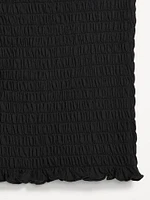 Sleeveless Smocked Crop Top