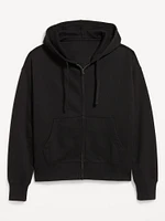 Cropped Rotation Oversized Zip Hoodie