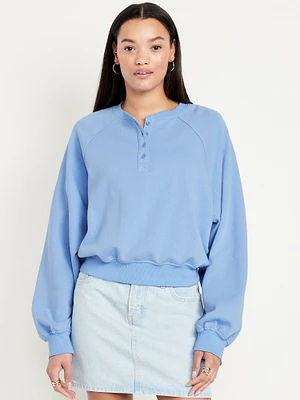 SoComfy Oversized Button-Front Sweatshirt