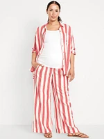 Pantalon à jambe large avec panneau rabattable de maternité