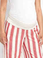 Pantalon à jambe large avec panneau rabattable de maternité