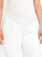 Pantalon à jambe large avec panneau rabattable de maternité