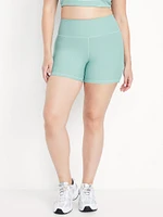 High-Waisted PowerSoft Biker Shorts -- 4-inch inseam
