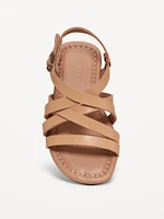 Faux-Leather Strappy Sandals for Toddler Girls